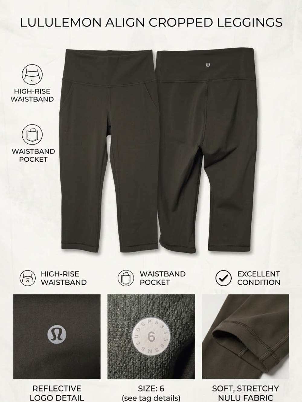 lululemon athletica Align Cropped Leggings - Olive